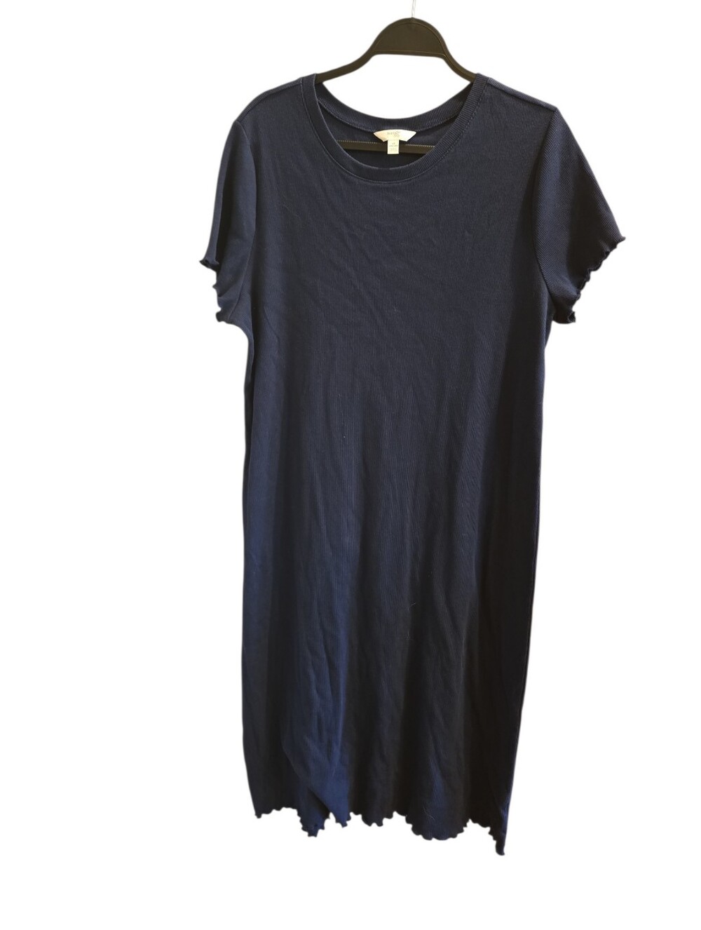 Terra & Sky 1x 16w 18w Navy Midi T-Shirt Dress Short Sleeve - Picture 2 of 12